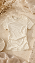 Playera Santita Essentials – Ivory | Algodón Premium para Mujer
